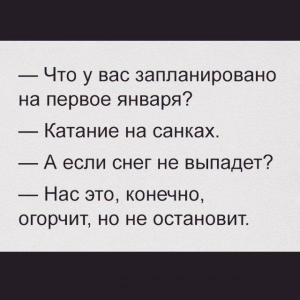 Что у вас запланировано на первое января Катание на санках А если снег не выпадет Нас это конечно огорчит но не остановит