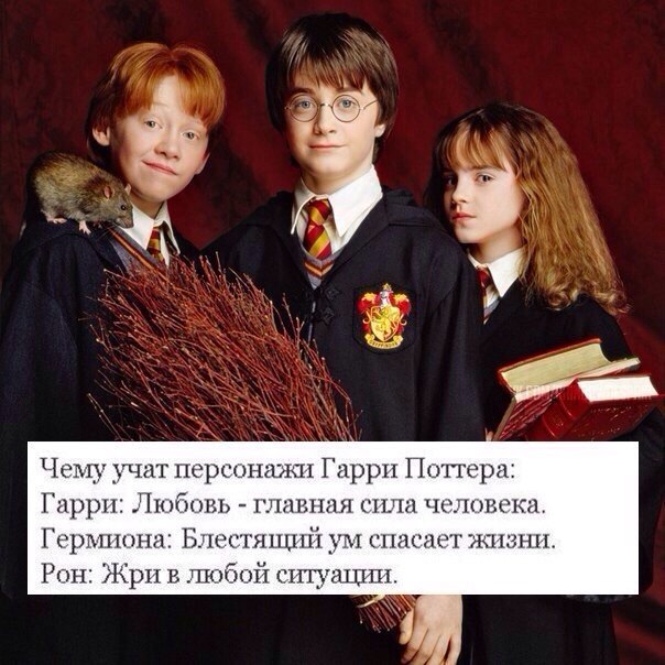 Чему учат першнажп Гарри Поттера Гарри Любинь шгпншп шла чтили кл Гьрмпынді Бунт яп ум гндпннгюшнп Рон рпипм ігтщатпт