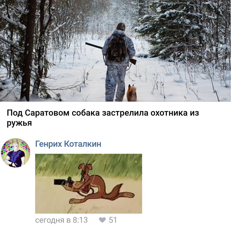 Под Саратовом собака застрелила охотника из ружья Генрих Коталкин 8 1 сегодня в 813 51