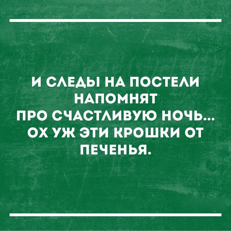 И САЕАЫ НА ПОСТЕАИ НАПОМНЯТ ПРО СЧАСТАИВУЮ НОЧЬ ОХ УЖ ЭТИ КРОШКИ ОТ ПЕЧЕНЬЯ