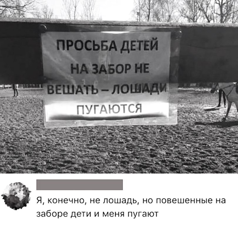 и _ Я конечно не лошадь но повешенные на заборе дети и меня пугают