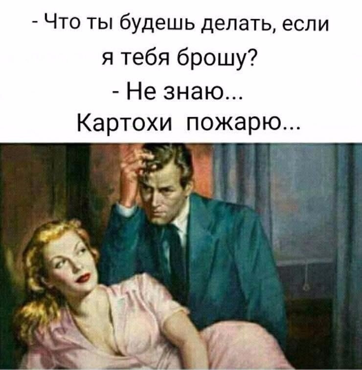 Что ты будешь делать если я тебя брошу Не знаю Картохи пожарю
