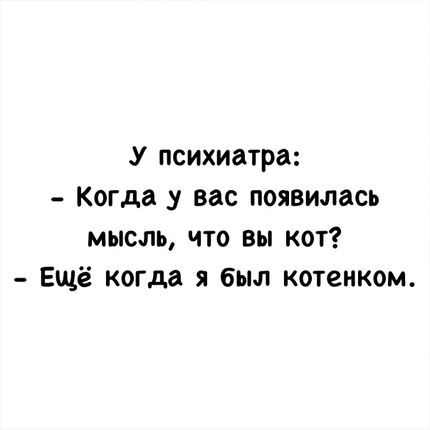У психиатра Когда у вас появилась мысль что вы кот Ещё когда я был котенком