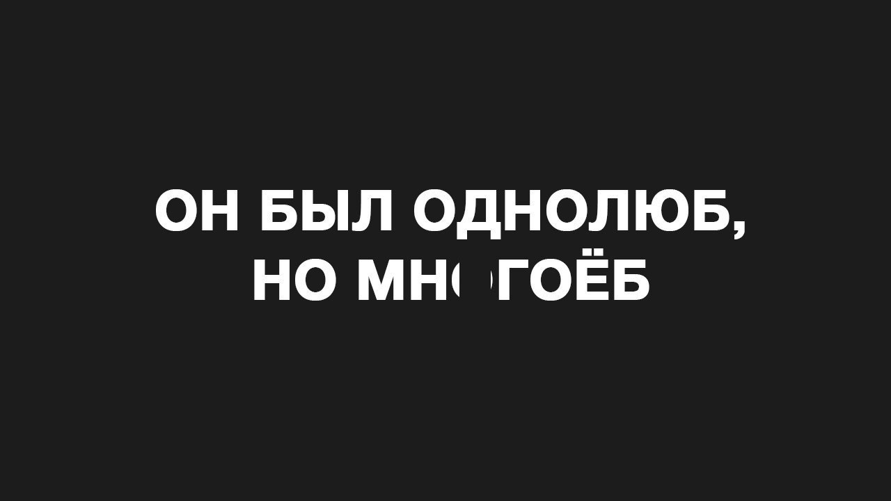 он выл однолюв но мн ГОЁБ