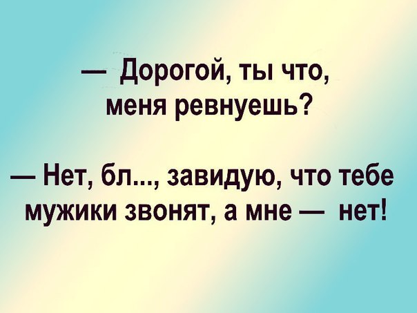 Дорогой ты что меня ревнуешь Нет бл завидую что тебе мужики звонят а мне нет