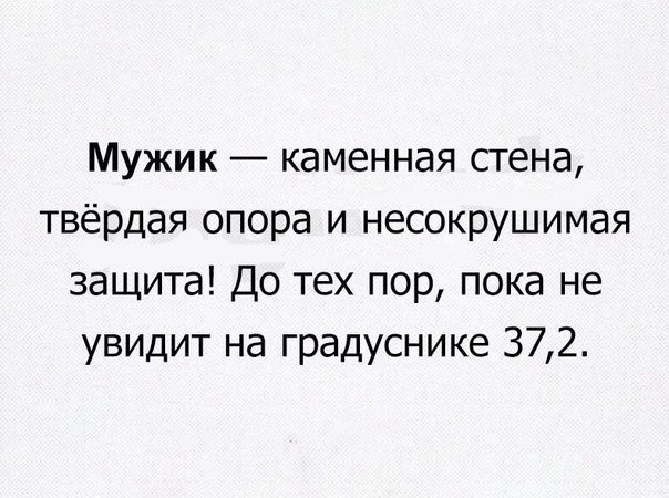 Мужик каменная стена твёрдая опора и несокрушимая защита До тех пор пока не увидит на градуснике 372