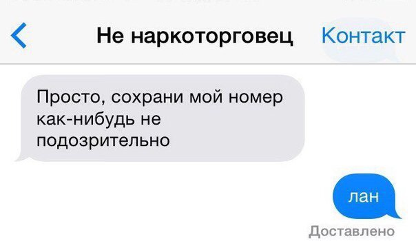 Не наркоторговец Контакт Просто сохрани мой номер как нибудь не подозрительно Доставлено