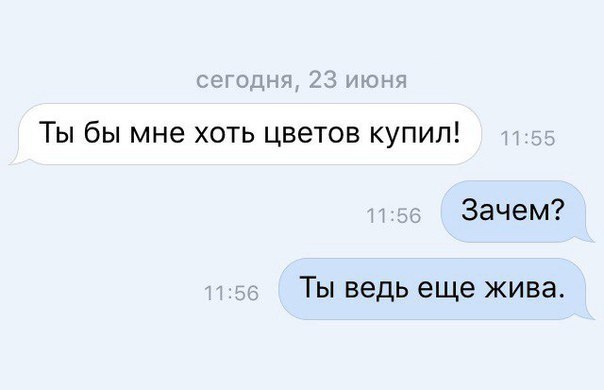 Ты бы мне хоть цветов купил Зачем Ты ведь еще жива