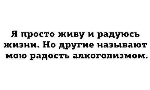 Я просто живу и радуюсь жизни Но другие называют мою радость алкоголизмом