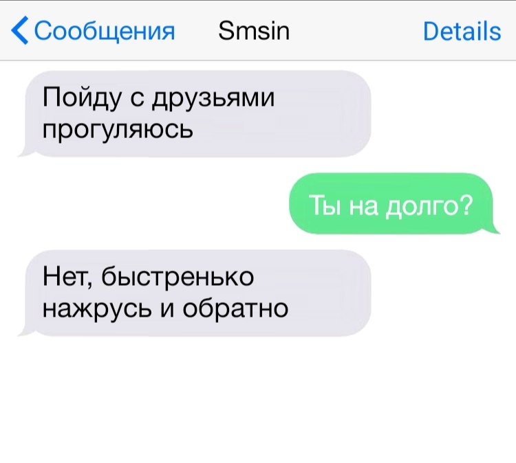 Сообщения Зтзіп Ветаііз Пойду с друзьями прогуляюсь Ты на долго Нет быстренько нажрусь и обратно