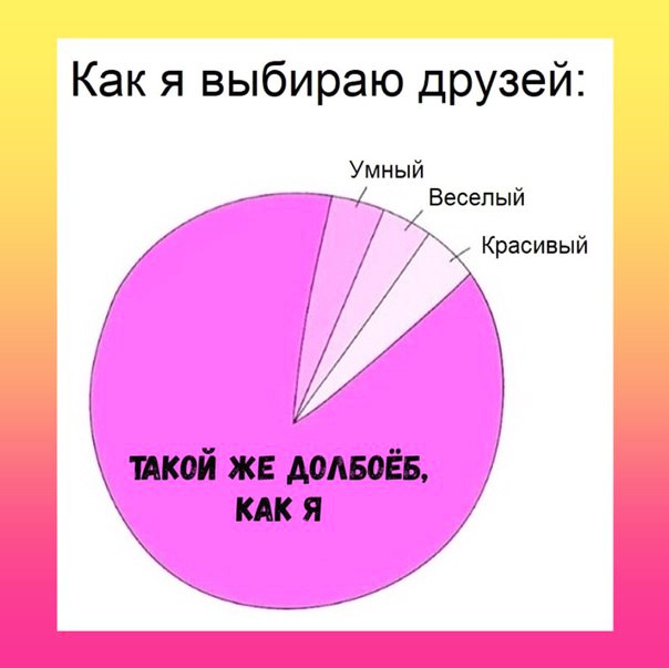 Как я выбираю друзей Умный __ Веселый У Красивый такой же додвоЁБ кАк я
