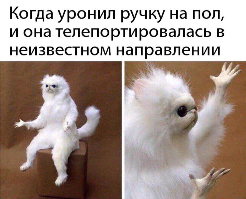 Когда уронил ручку на пол и она телепортировалась в неизвестном направлении