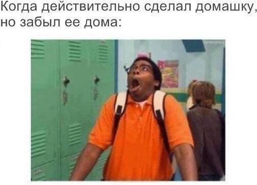 Когда действительно сделал домашку но забыл ее дома
