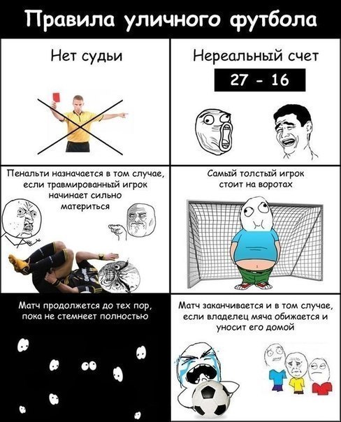 Псипльти Назипчается том в сй толстый игрок тринмировпииый игрок паи що Ма продолжится до тех пор м заимшя и в том случае ппкц це стелига полисы если владелец мячи обижается и О Правила уличного футбола Нет судьи Нереальный счет ипчиипа сильно мпцритьсп уиосит его домой и