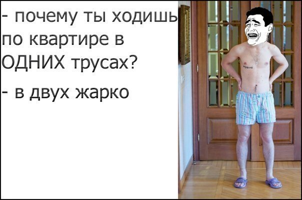 почему ты ходишь по квартире в ОДНИХ трусах в двух жарко
