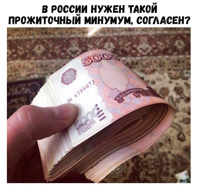 В россии НУЖЕН ТАКОЙ ПРОЖИТОЧНЫИ МИНУМУЦ СОГЛАСЕН