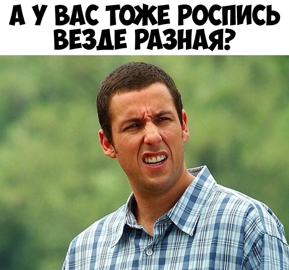 А У ВАС ТОЖЕ РОСПИСЬ ВЕЗДЕ РАЗНАЯ