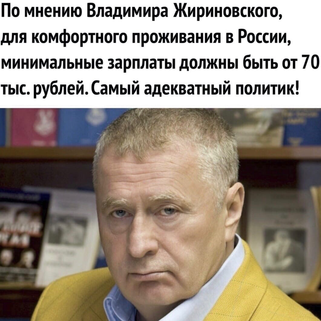 По мнению Владимира Жириновского для комфортного проживания в России минимальные зарплаты должны быть от 70 тыс рублей Самый адекватный политик