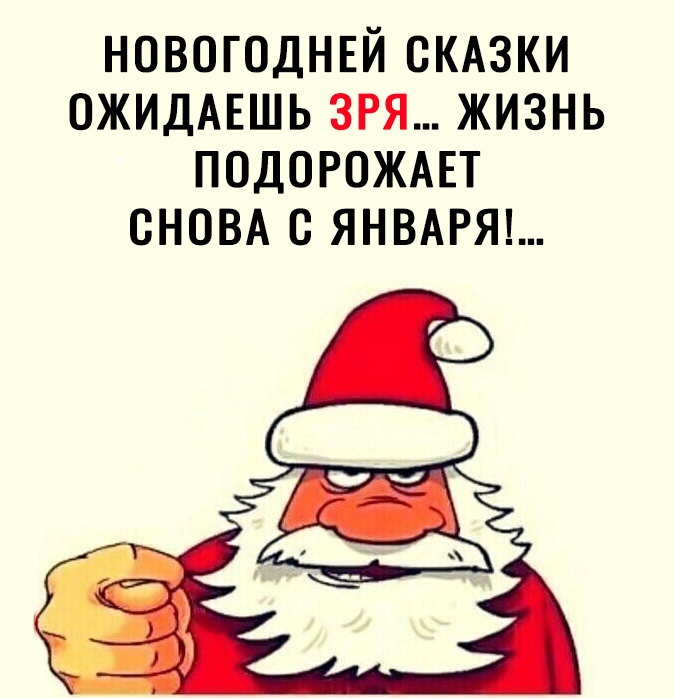 НОВОГОДНЕЙ СКАЗКИ ОЖИДАЕШЬ ЗРЯ ЖИЗНЬ ПОДОРОЖАЕТ СНОВА С ЯНВАРЯ