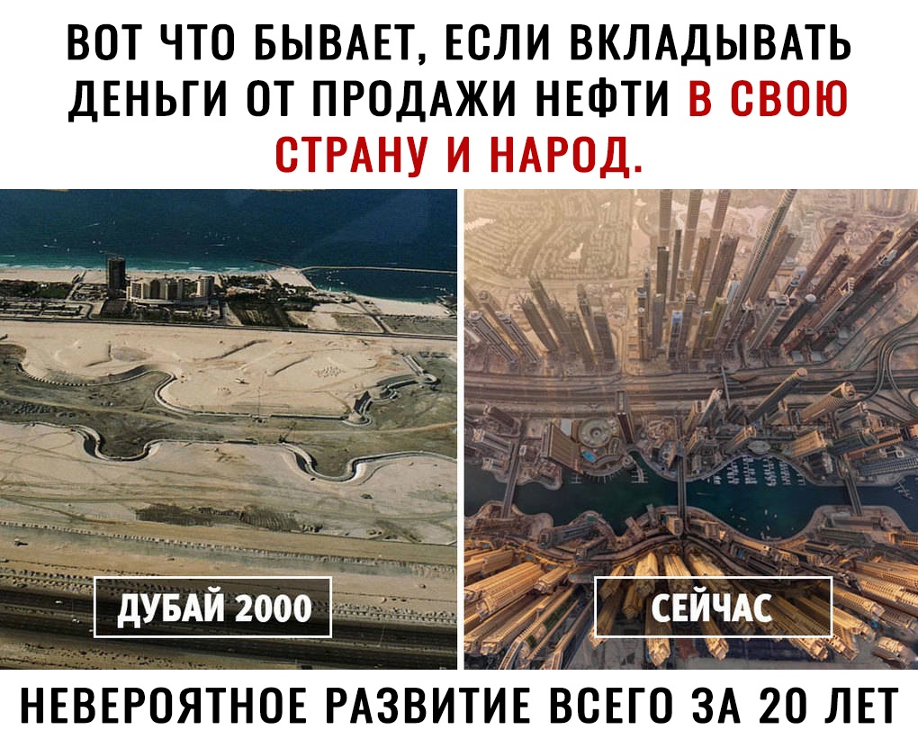 ВОТ ЧТО БЫВАЕТ ЕСЛИ ВКЛАДЫВАТЬ ДЕНЬГИ ОТ ПРОДАЖИ НЕФТИ В СВОЮ СТРАНУ И НАРОД НЕВЕРОЯТНОЕ РАЗВИТИЕ ВСЕГО ЗА 20 ЛЕТ