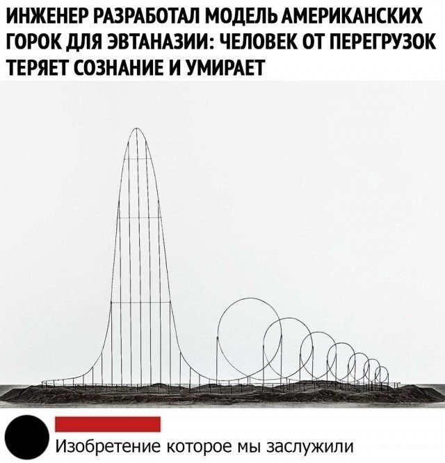 ИНЖЕНЕР РАЗРАБОТАЛ МОДЕЛЬ АМЕРИКАНСКИХ ГОРОК дЛЯ ЭВТАНАЗИИ ЧЕЛОВЕК ОТ ПЕРЕГРУЗОК ТЕРЯЕТ СОЗНАНИЕ И УМИРАЕТ Изобретение которое мы заслужили
