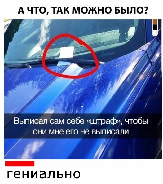 Выписал сам себе штраф чтобы они мне его не выписали Гениально
