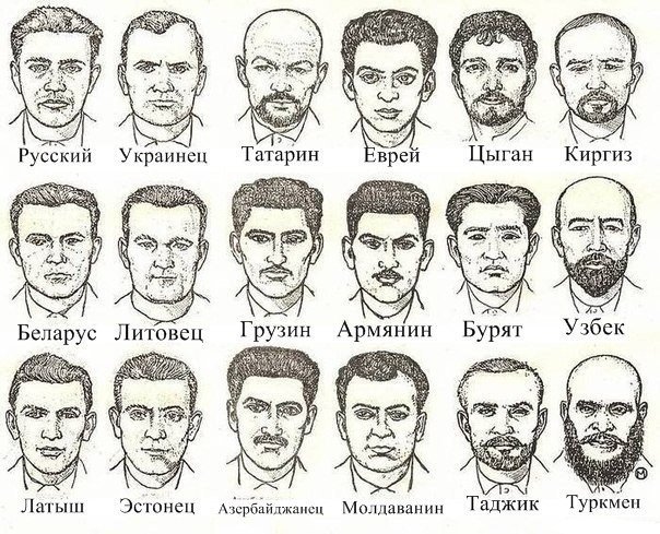 Ч _ Русскии Украинец Цыган Киргиз Узбек Грузи н Армянин Вят