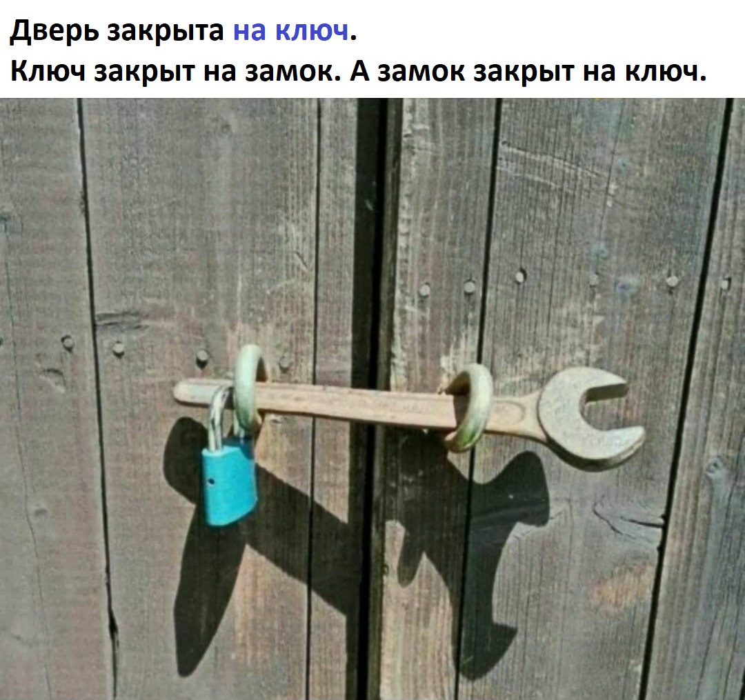 дверь закрыта Ріг Ключ закрыт на замок А замок закрыт на ключ 2 чт _ 2 г я