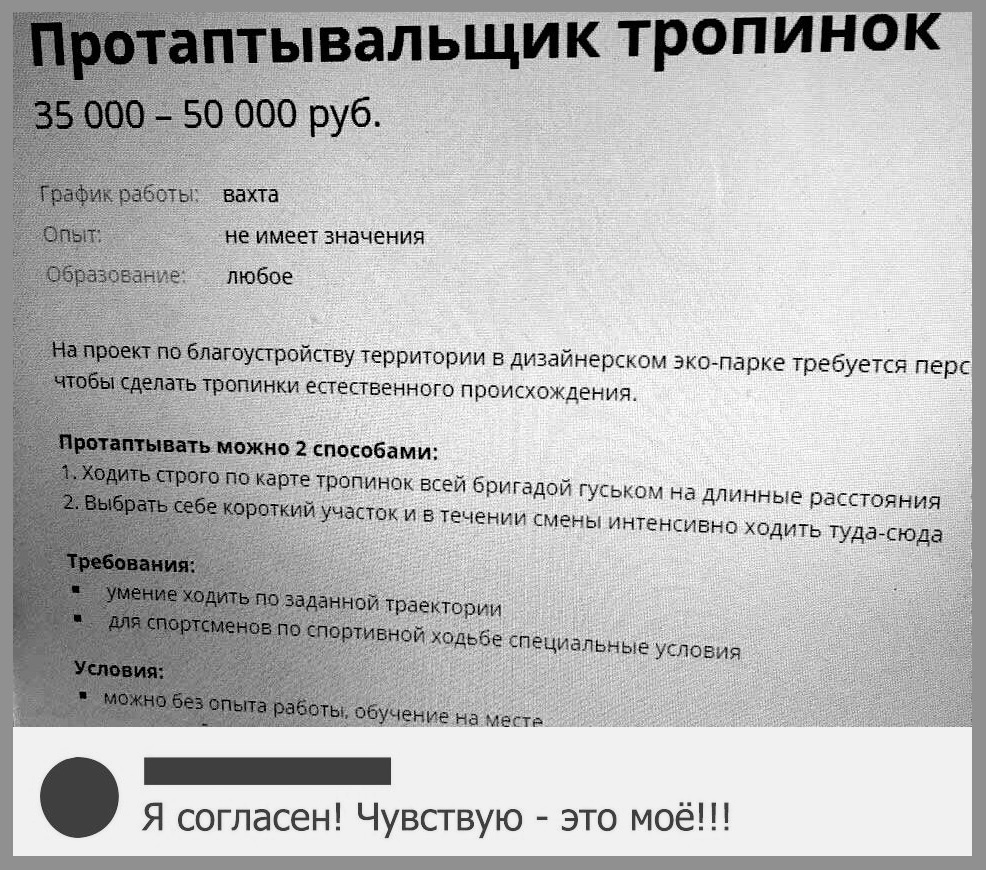 пагиустройству территории в дизайнерском эко парке требуется перс циники естественного происхождения 2 Ёпособами тр ИНЭК ВСЕЙ брИГЗДОЙ ГУСЬКОМ на ДЛИННЫЕ рдССТОЯНИЯ ТОКИ В ТЕЧЕНИИ СМЕНЫ ИНТЕНСИВНО ХОДИТЬ туда ПОД 3 циальные УСЛОВИЯ Я согласен Чувствую это моё