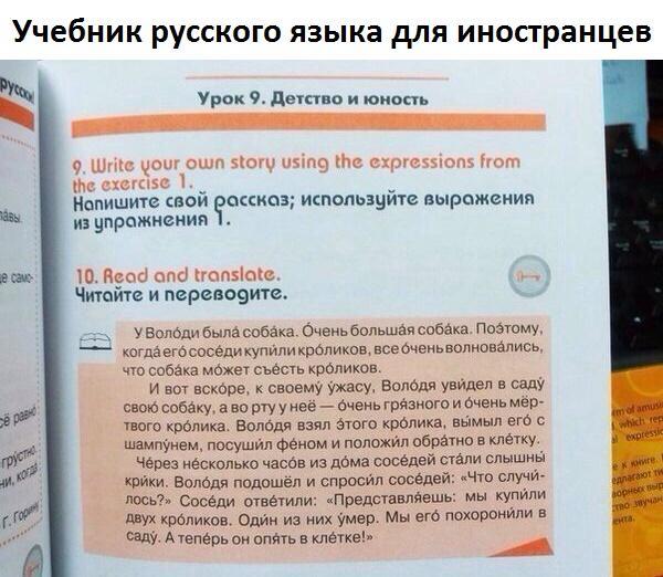Учебник русского языка для иностранцев Урок детство и помост ш Ч ошп мы ни то юри о кис пища Напишите вои анион используйте выражения из упражнения иш Ю Нем от Нопэіше Чигайче и перевозит _ УВоподи была собака бченьбппьшая собака Ппэшму _ югда егоспсёдихупипи кпвпикоъ всеочвиьволионёпись чп вода может съесть кроликов и вы вскоре своему ужасу володя идея в саду свою сова ввп ртууиее шеньгрмипшиочви