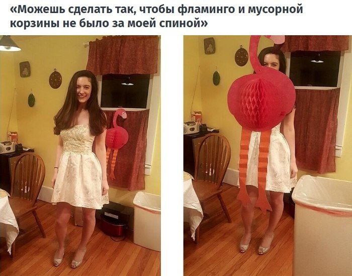 Можешь сделать так чтобы фламинго и мусорной корзины не было за моей спиной