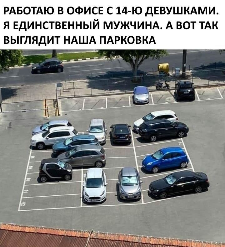 РАБОТАЮ В ОФИСЕ С 14 Ю ДЕВУШКАМИ Я ЕДИНСТВЕННЫЙ МУЖЧИНА А ВОТ ТАК ВЫГЛЯДИТ НАША ПАРКОВКА