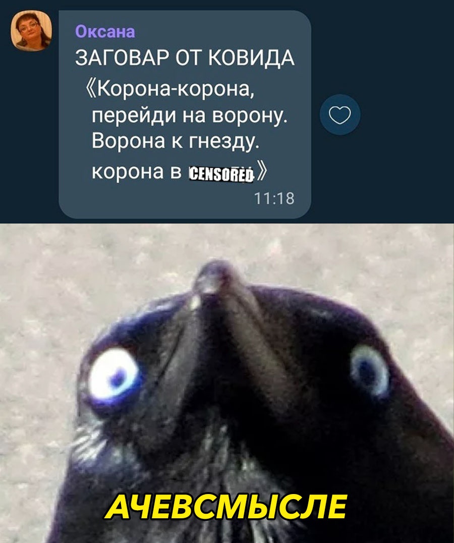 т Оксана ЗАГОВАР ОТ КОВИДА Корона корона перейди на ворону Ворона к гнезду корона в шит 1118