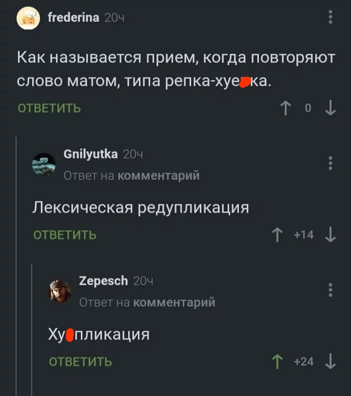 ігеаегіпа ч Как НЭЗЫВЭеТСЯ прием когда ПОВТОРЯЮТ СЛОВО МдТОМ ТИПЗ репка хуеока ОТВЕТИТЬ Т о 1 _ еппіуиша ч на комментарий Лексическая редупликация ответить Т 14 1 2ересЬ ч комментарий Хуіпликация ОТВЕТИТЬ Т 24 1
