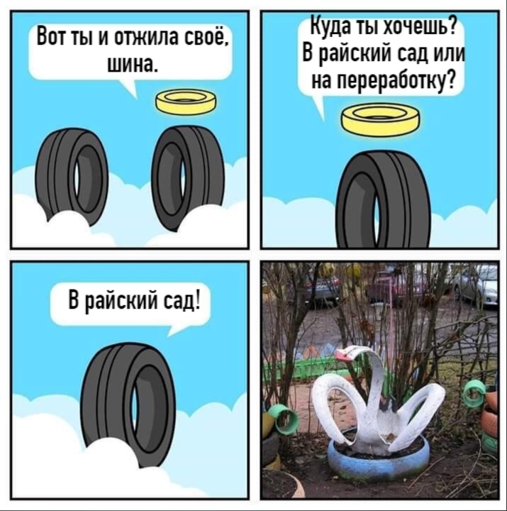 Куда ты хочешь В райский сад или на переработку ВОТ ТЫ И ОТЖИЛЭ СВОЁ ШИНЗ і