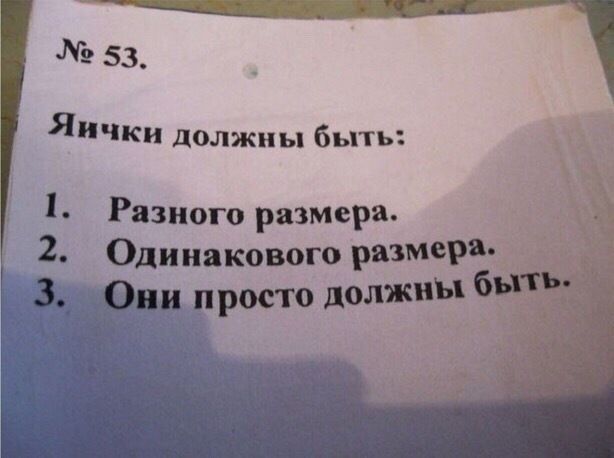 щ __ 53 яички должны быть 1 Разного размера 2 одинакового размера росто должны быть і