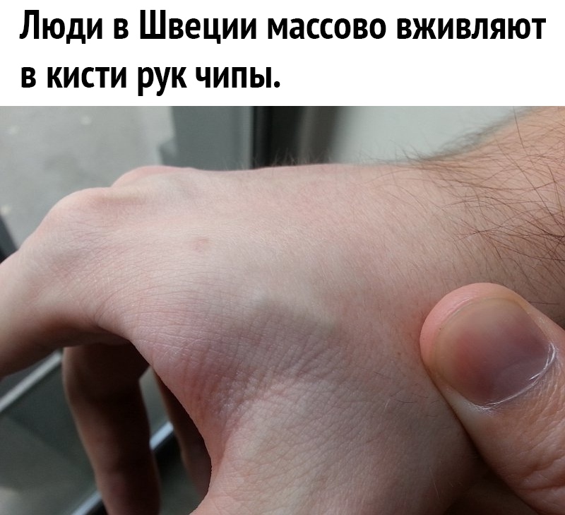Люди в Швеции массово вживляют в кисти рук чипы