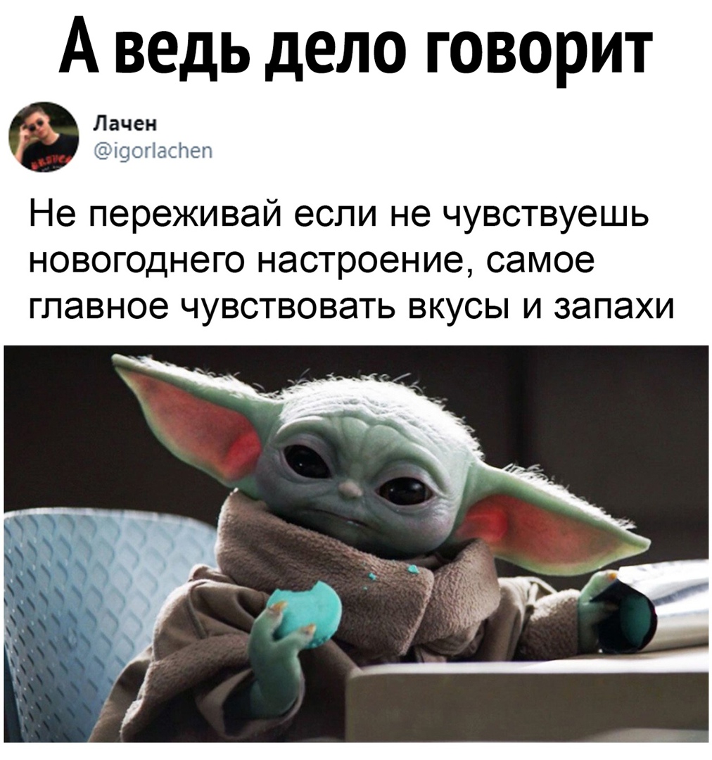 А ведь дело говорит 0 Лачен 3 т гіоеп Не переживай если не чувствуешь новогоднего настроение самое главное чувствовать вкусы и запахи