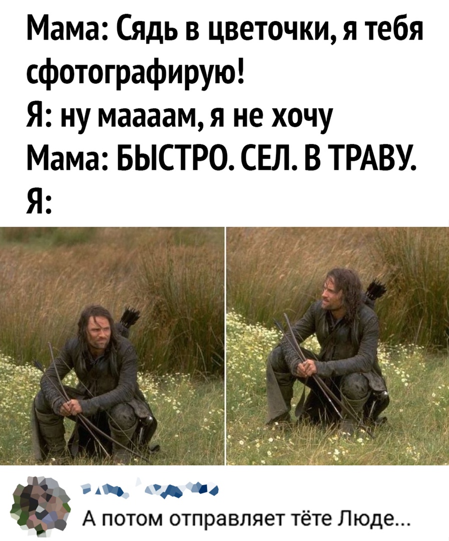 Мама Сядь в цветочки я тебя фотографирую Я ну маааам я не хочу Мама БЫСТРО СЕЛ В ТРАВУ Я А и д и А потом отправляет тёте Люде