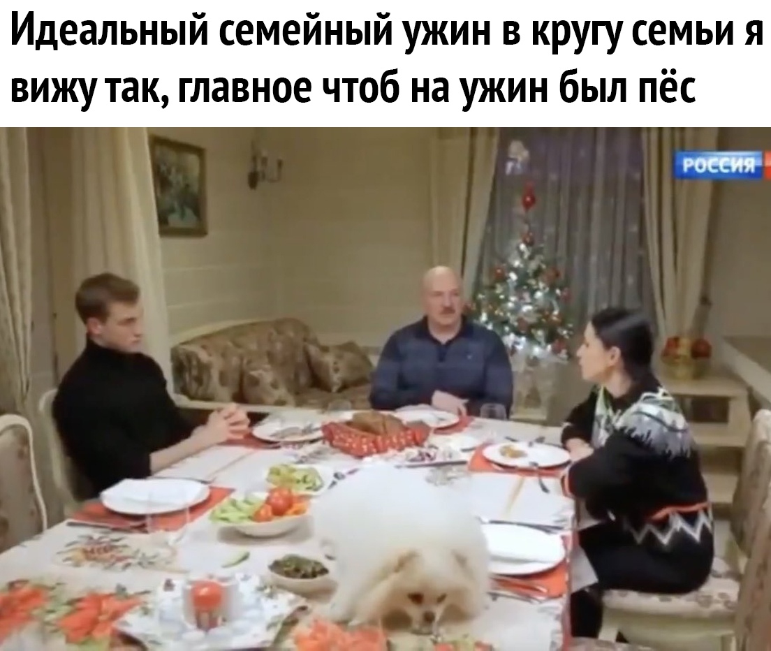 Идеальный семейный ужин в кругу семьи я вижу так главное чтоб на ужин был пёс