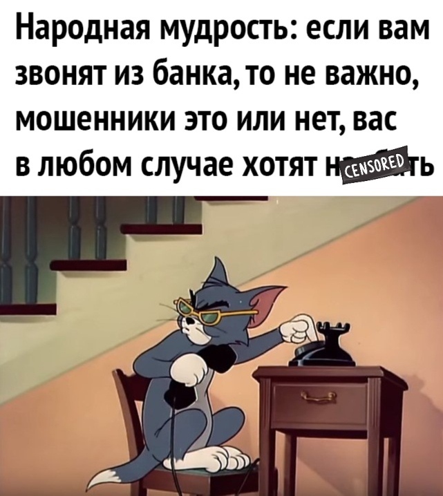 Народная мудрость если вам звонят из банка то не важно мошенники это или нет вас в любом случае хотят ь