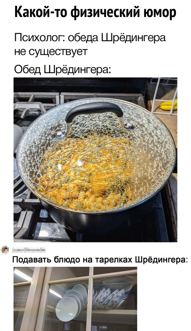 Какой то физический юмор Психолог обеда Шрёдингера не существует Обед Шрёдингера