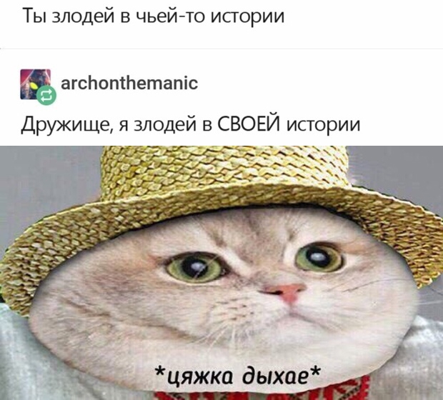 Ты злодей в чьейто истории агсЬоптЬетапіс Дружище я злодей в СВОЕЙ исгории