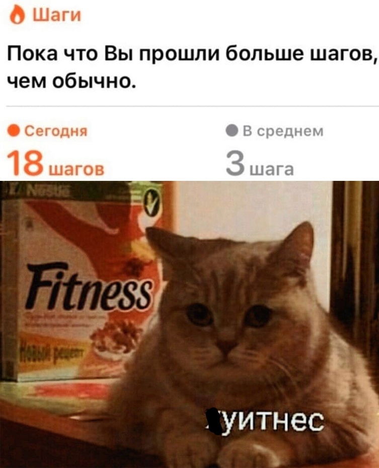 0 Шаги Пока что Вы прошли больше шагов чем обычно Сегодня 18 ШЗГОВ дуитнес