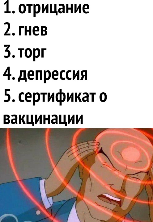 1 отрицание 2 гнев 3 торг 4 депрессия 5 сертификат о вакцинации