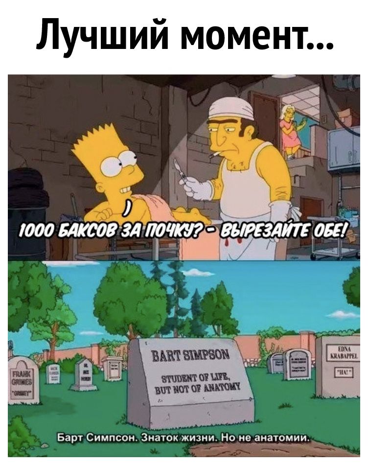 Лучший момент Барт Симпсон Знаток жизни Но не анатомии д