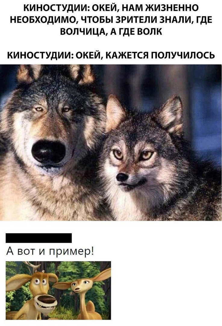 КИНОСТУДИИ ОКЕЙ НАМ ЖИЗНЕННО НЕОБХОДИМО ЧТОБЫ ЗРИТЕЛИ ЗНАЛИ ГДЕ ВОЛЧИЦА А ГдЕ ВОЛК КИНОСТУДИИ ОКЕЙ КАЖЕТСЯ ПОЛУЧ ИЛОСЬ