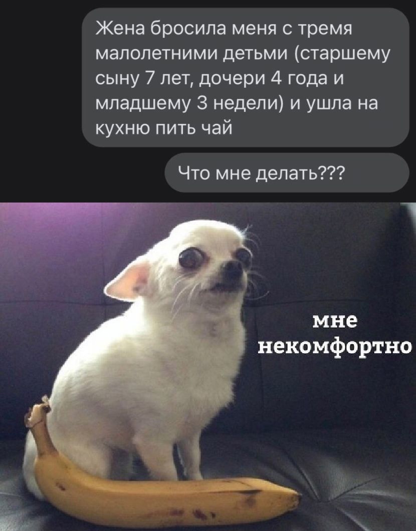 Жена бросила меня с тремя малолетними детьми старшему сыну 7 лет дочери 4 года и младшему 3 недели и ушла на кухню пить чай Что мне делать мне некомфортно