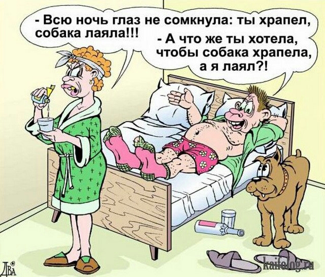 ВСЮ НОЧЬ глаз не СОМКНУПЗ ТЫ храпеп собака лаялаш А что же ты хотела чтобы собака храпепа а я лаял