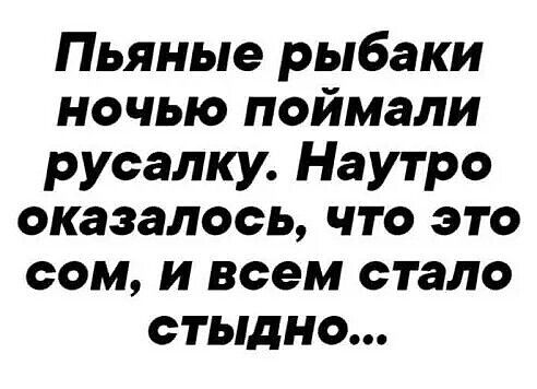 Пьяные рыбаки ночью поймали русалку Наутро оказалось что это сом и всем стало стыдно